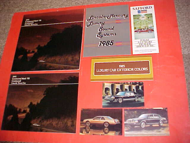 1985 LINCOLN CONTINENTAL MARK VII TOWN CAR BROCHURE CATALOG PAINT CHIPS LOT OF 8