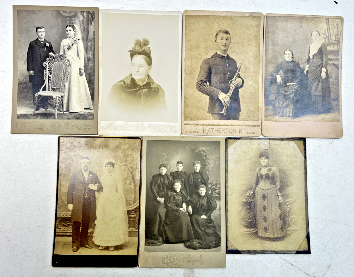 Antique Late 1800s to Early 1900s Adult Men & Women Cabinet Cards - Lot of 7