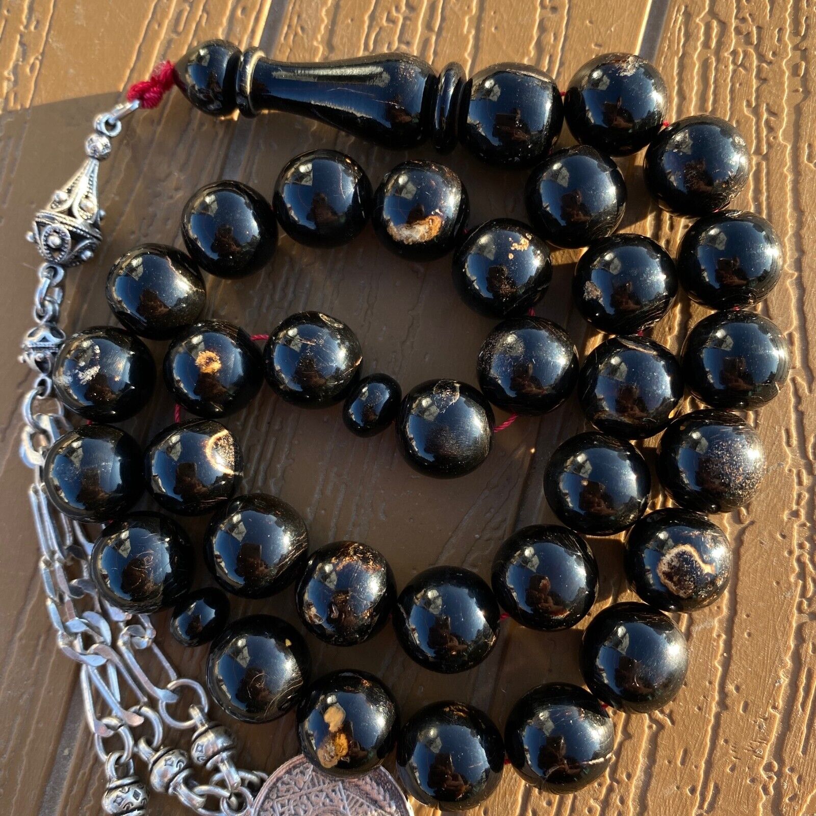 islamic 33 Prayer beads Yusr genuine yemen beads natural Black يسر مكاوي coral