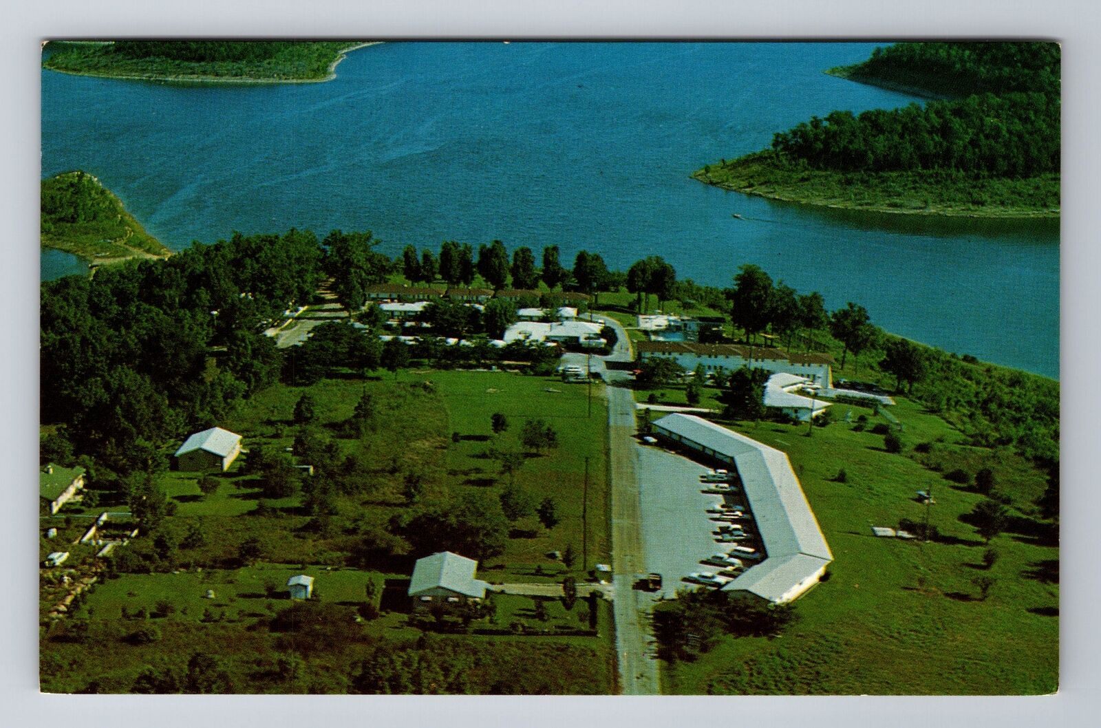 Bull Shoals AR-Arkansas, Aerial Crow Barnes Resort, Antique, Vintage Postcard