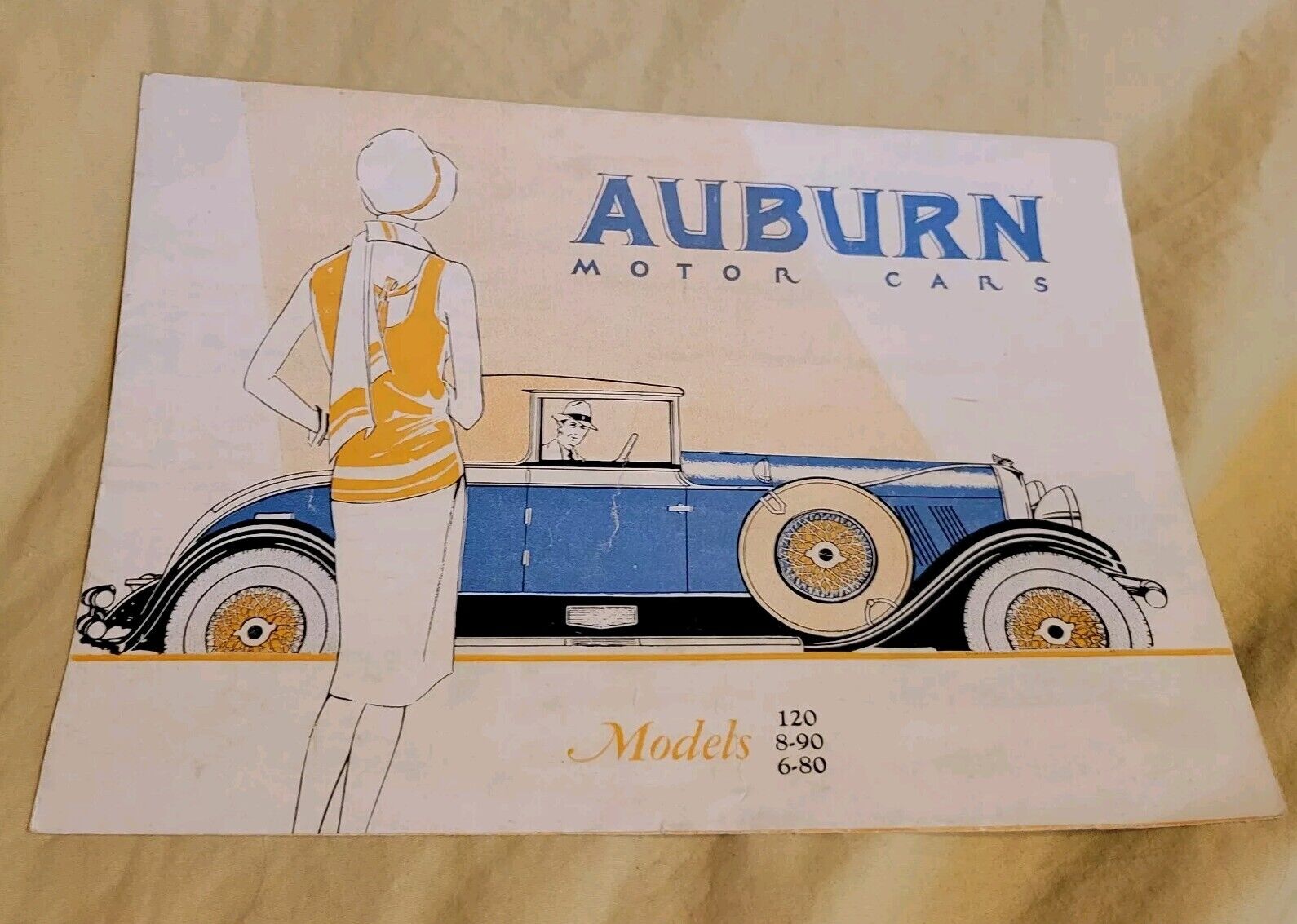 RARE Original 1927 AUBURN Full Line Brochure 120 8-90 6-80 Color Poster Indiana