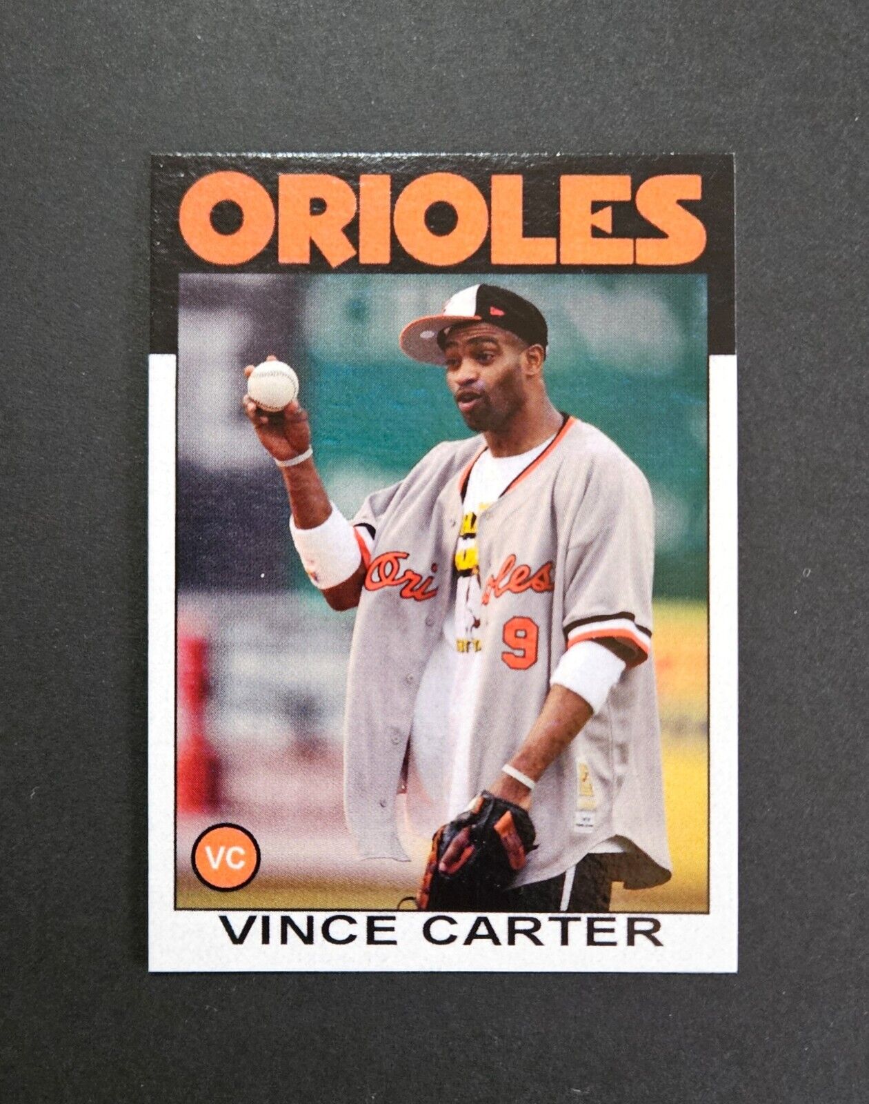 Vince Carter Collectible Custom Art Phantom Cardboard Orioles Trading Card 5/50