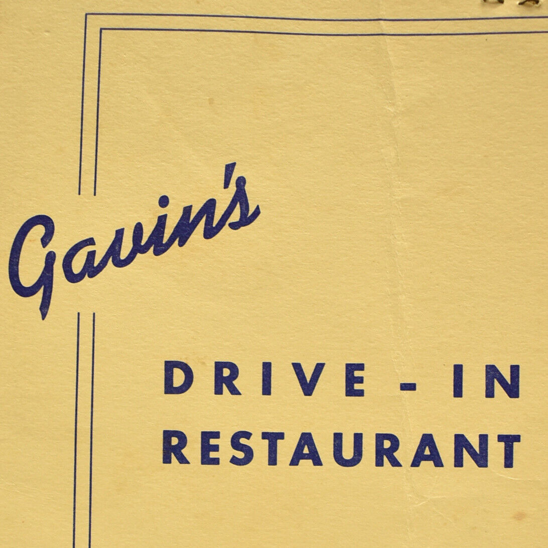 1950s Gavin\'s Drive-in Restaurant Menu US Highway 31-E Jeffersonville Indiana #2