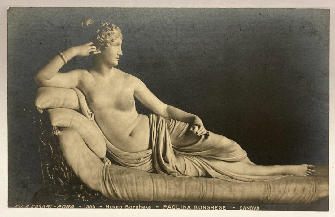 RPPC Paolina Borghese, Museo Borghese, Rome, Italy, Vintage Art Postcard
