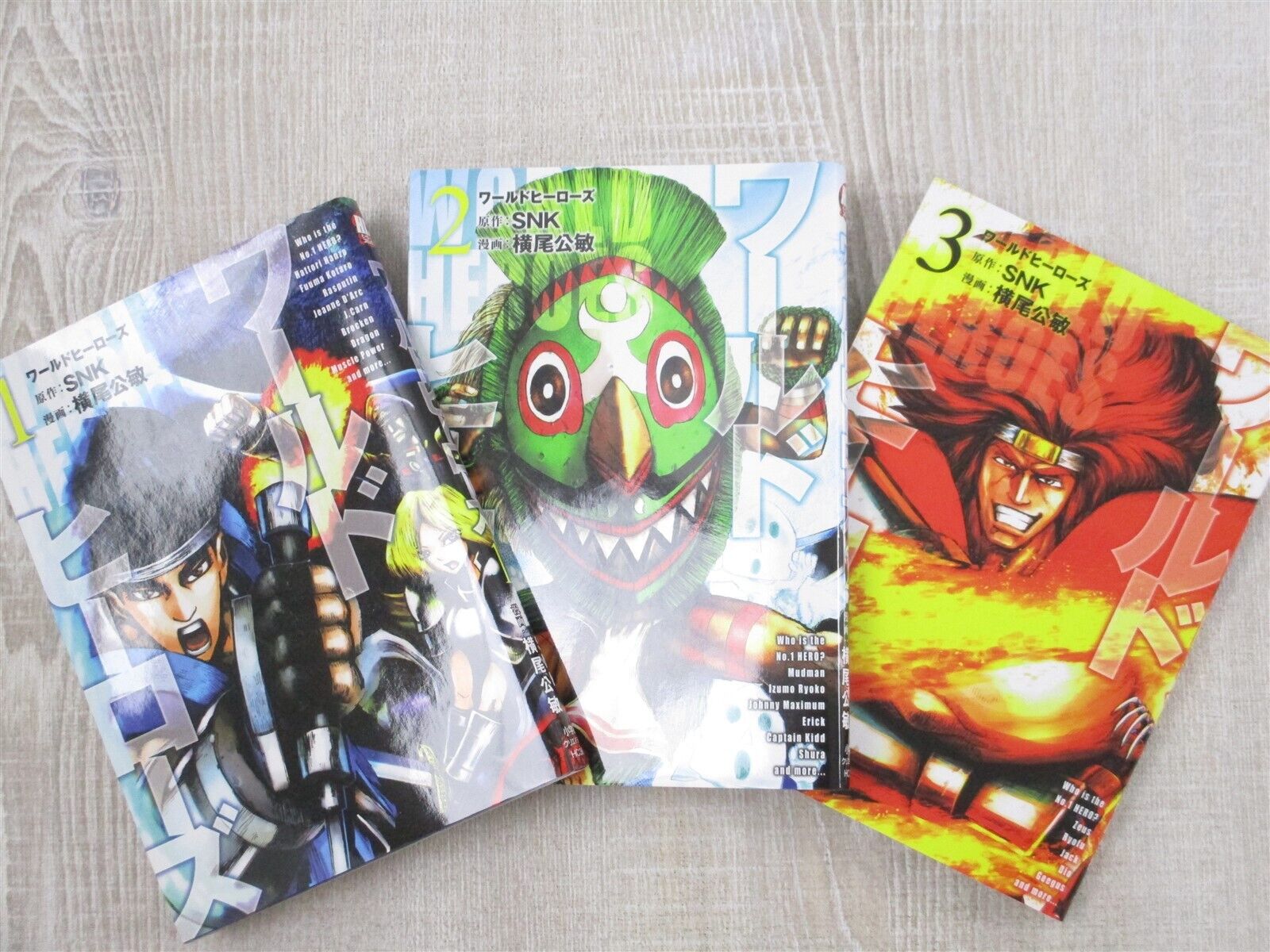 WORLD HEROES Manga Comic Complete Set 1-3 KIMITOSHI YOKOO Neo Geo AES Book SG