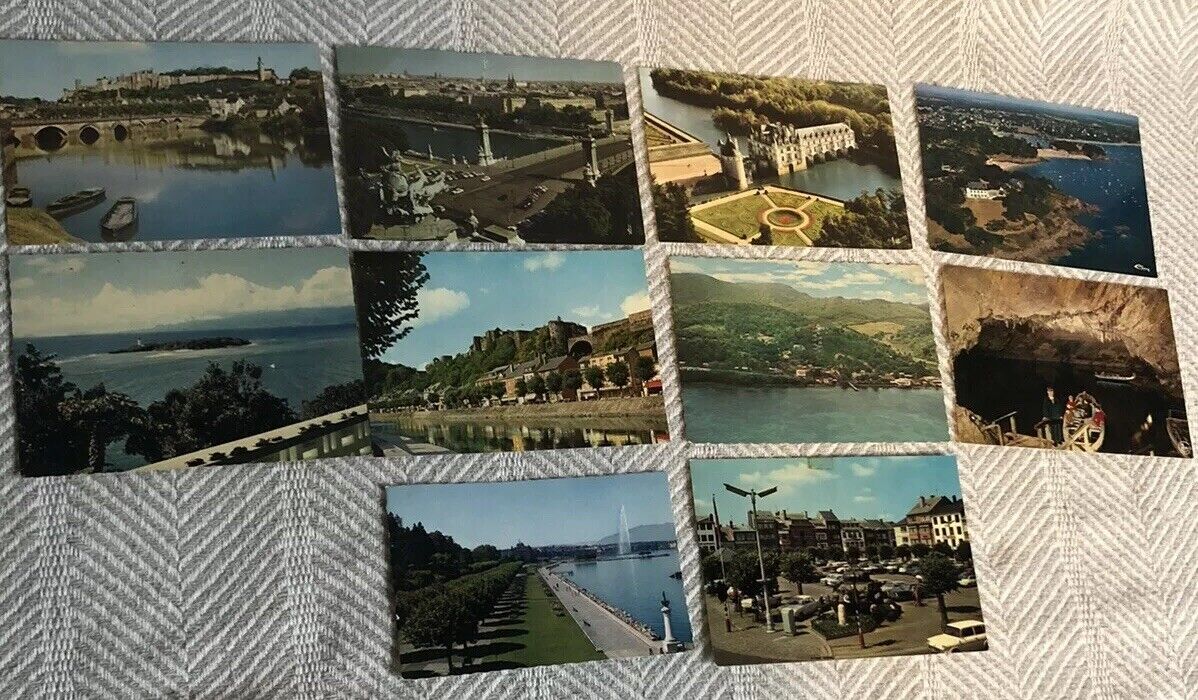 Lot of 10 UnPosted Vintage Postcards Real Photo Europe Landscape City Bridge