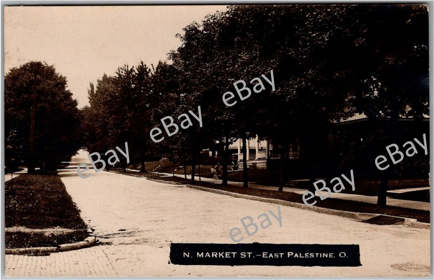 Postcard North Market Street; East Palestine, Ohio 1923 RPPC Real Photo Fm