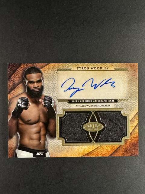 Tyron Woodley Topps 2018 Tier One UFC Knockout Dual Relic Auto /99 ADR-TM