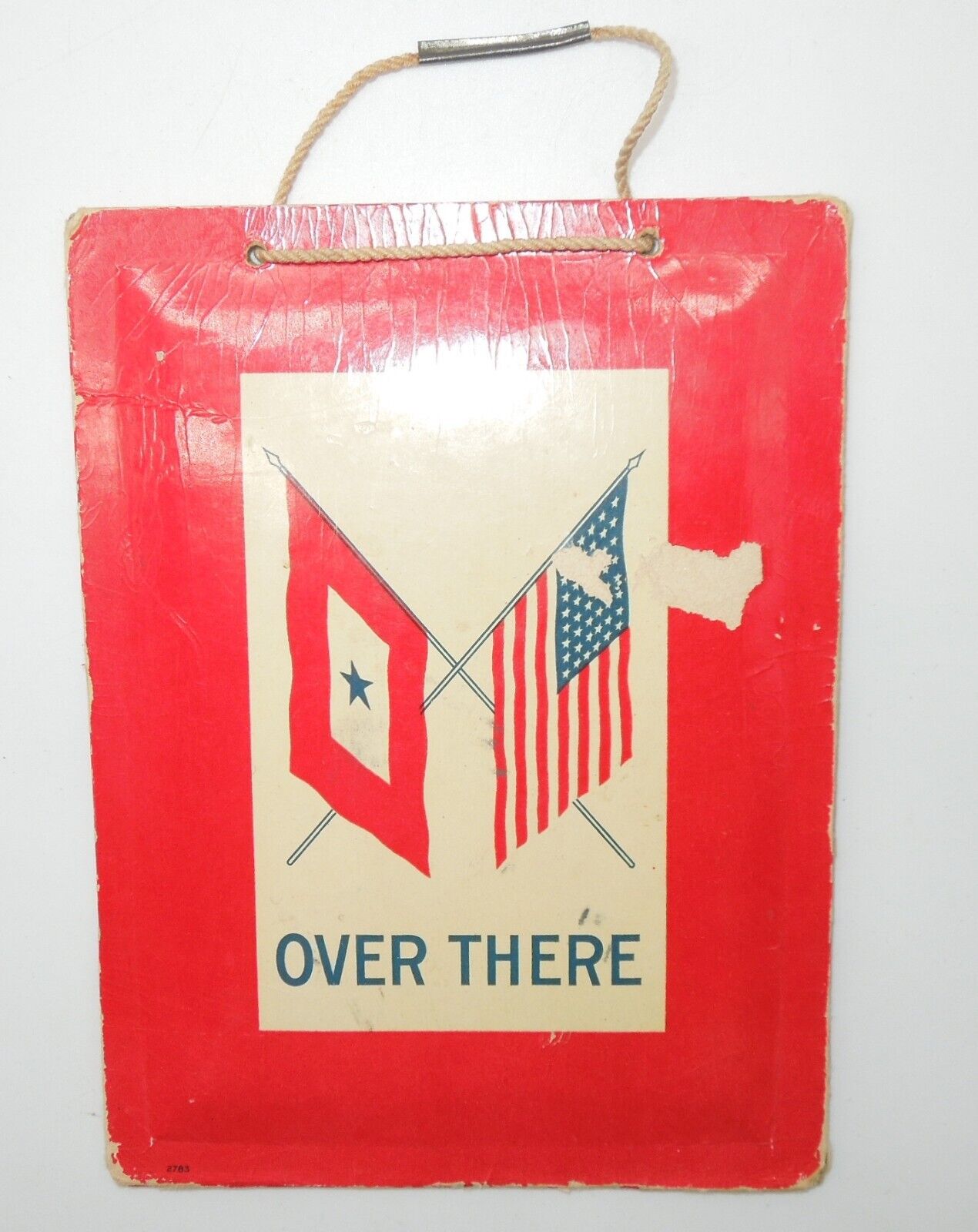 WWI Unique Son in Service OVER THERE Flag Cardboard Hanger Home Front