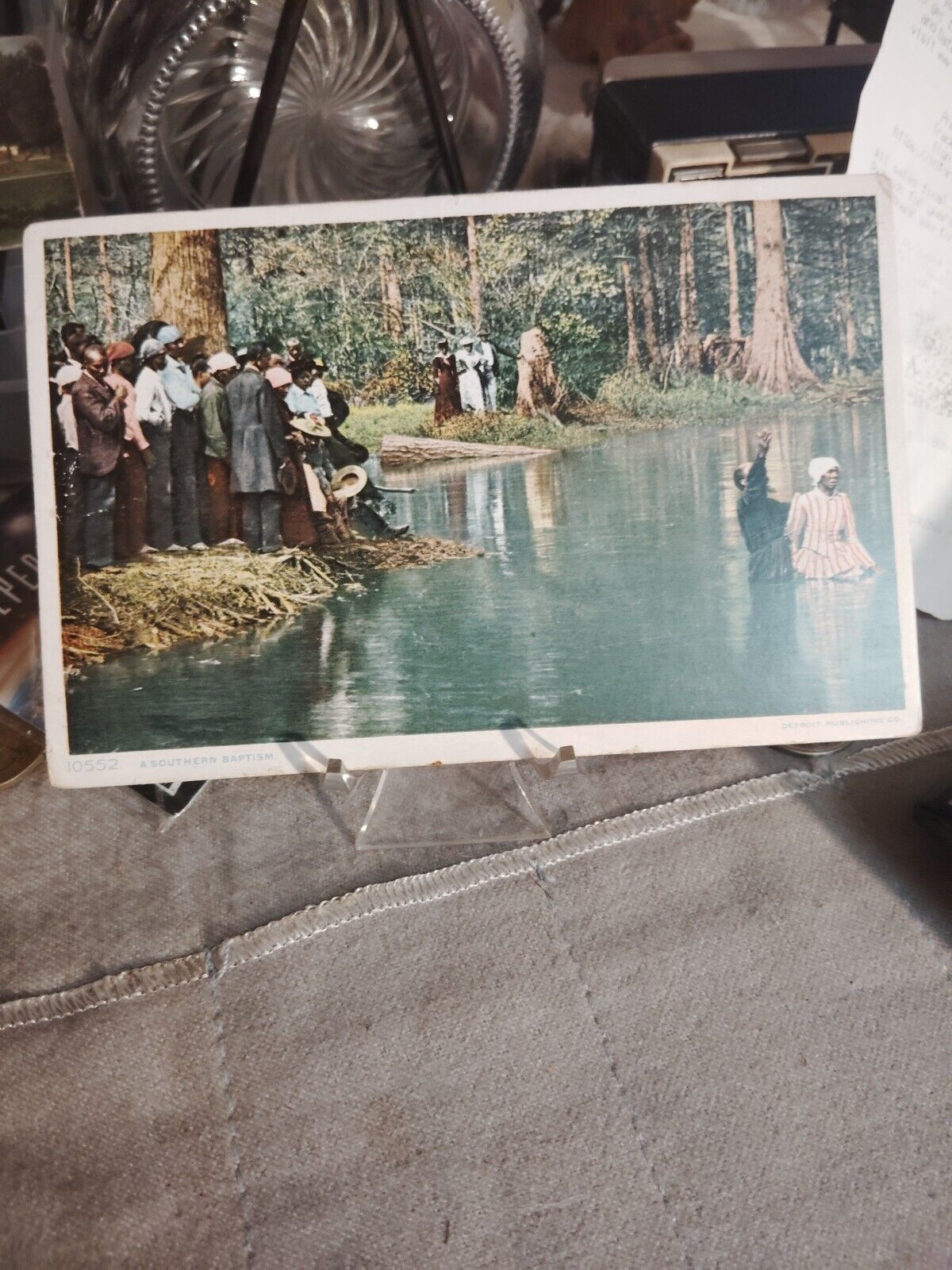 Vtg Postcard A Southern Baptism Card Number 10552 Detroit Publishing Company
