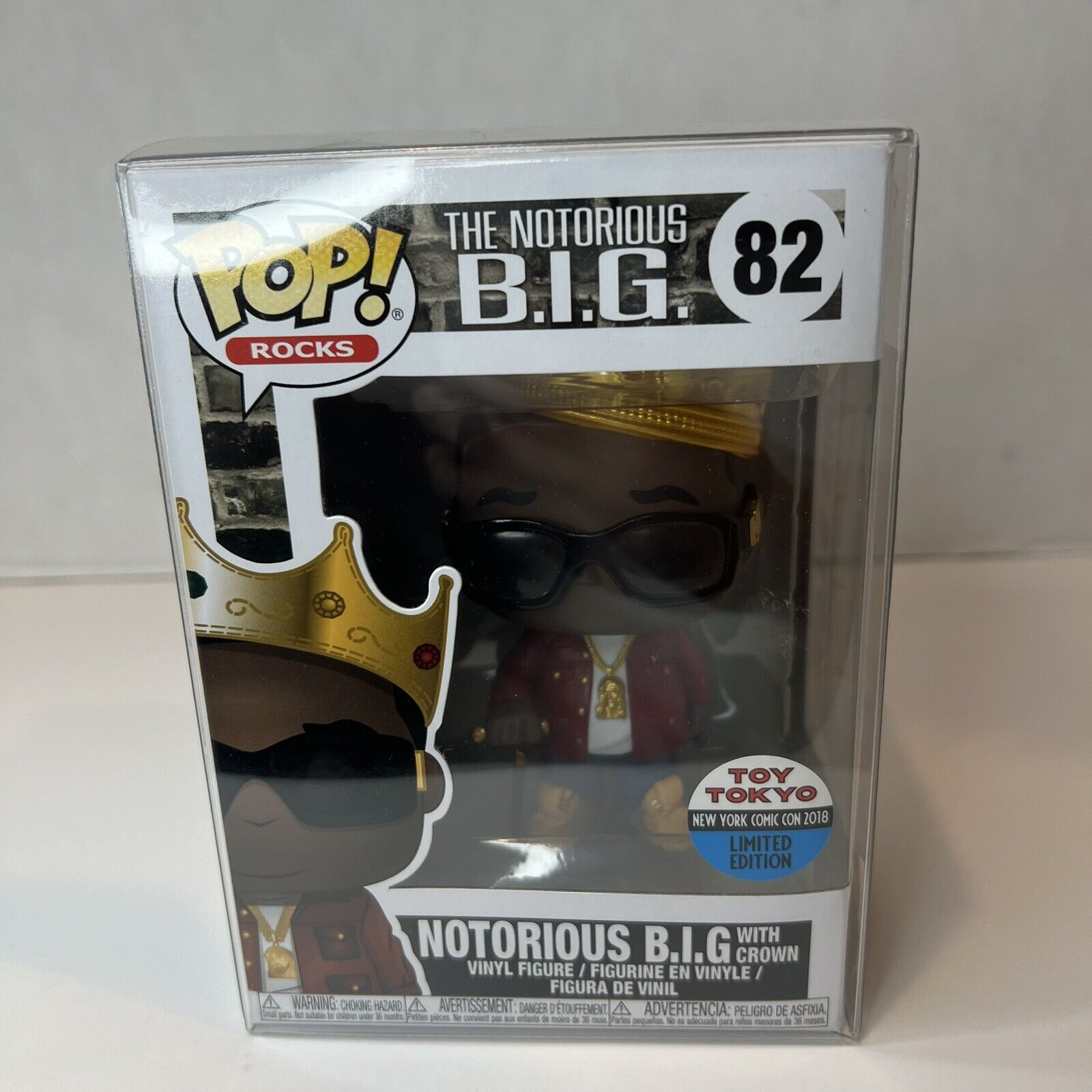 Funko Pop Rocks Notorious B.I.G Toy Tokyo Exclusive #82 With Protecter