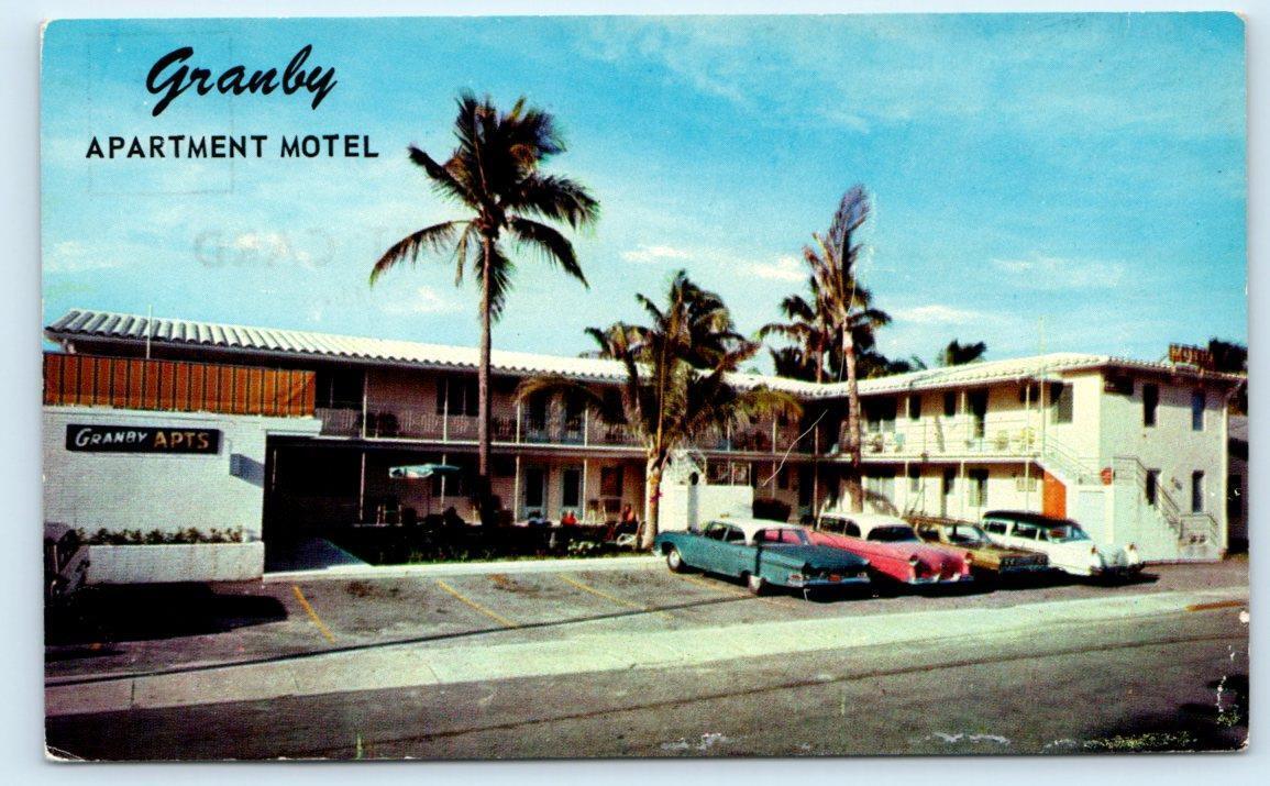 HOLLYWOOD BEACH, Florida FL ~ Roadside GRANBY APARTMENT MOTEL 1960s Postcard