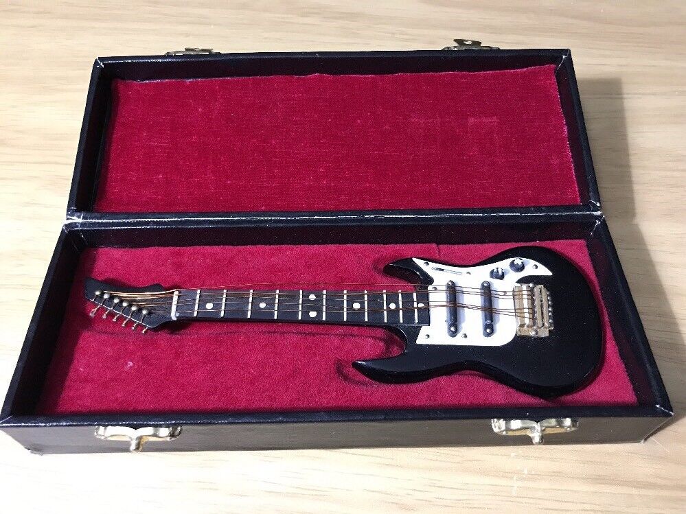 Mini Electric Black Rock And Roll Guitar In The Case