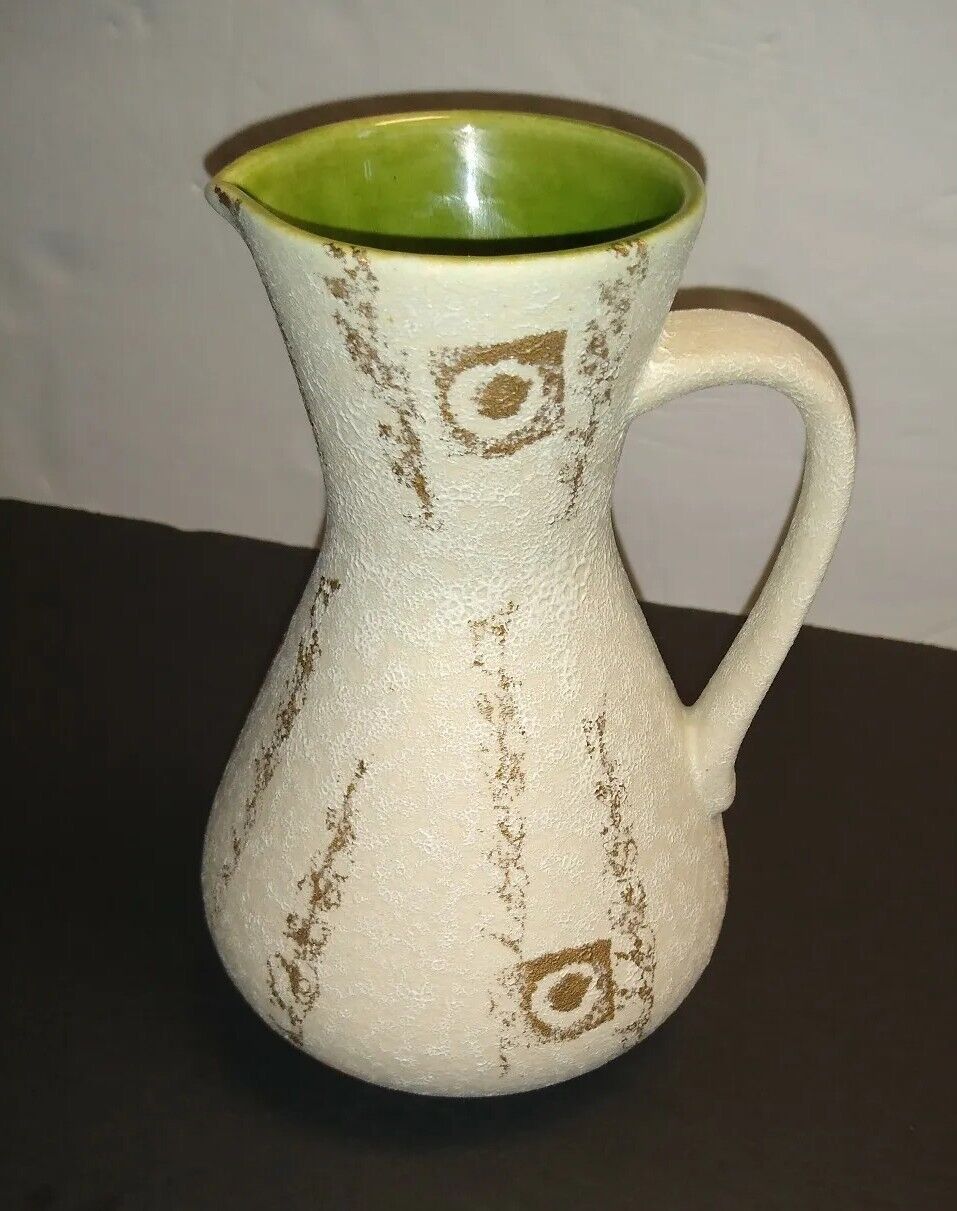 West German Pitcher MCM White Gold and Green