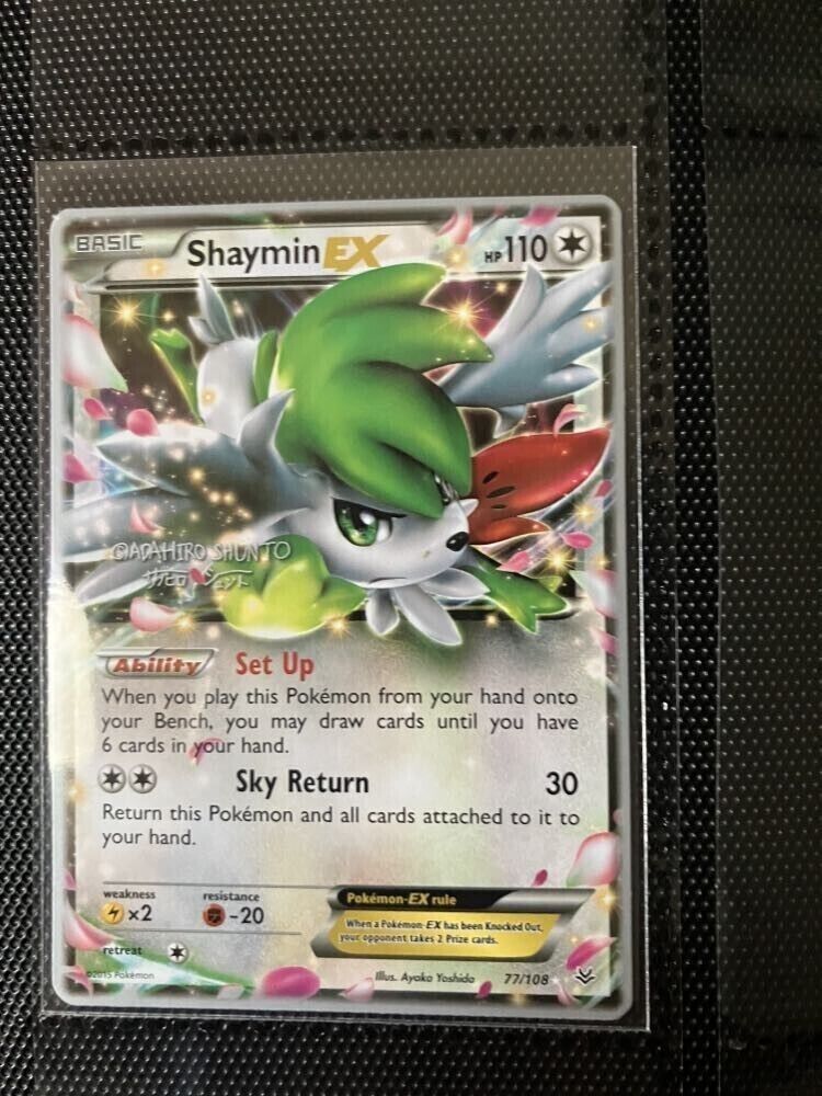SPECIAL EDITION Shaymin EX - 77/108 - Roaring Skies - **SIGNED**-2016 WC- *MINT*