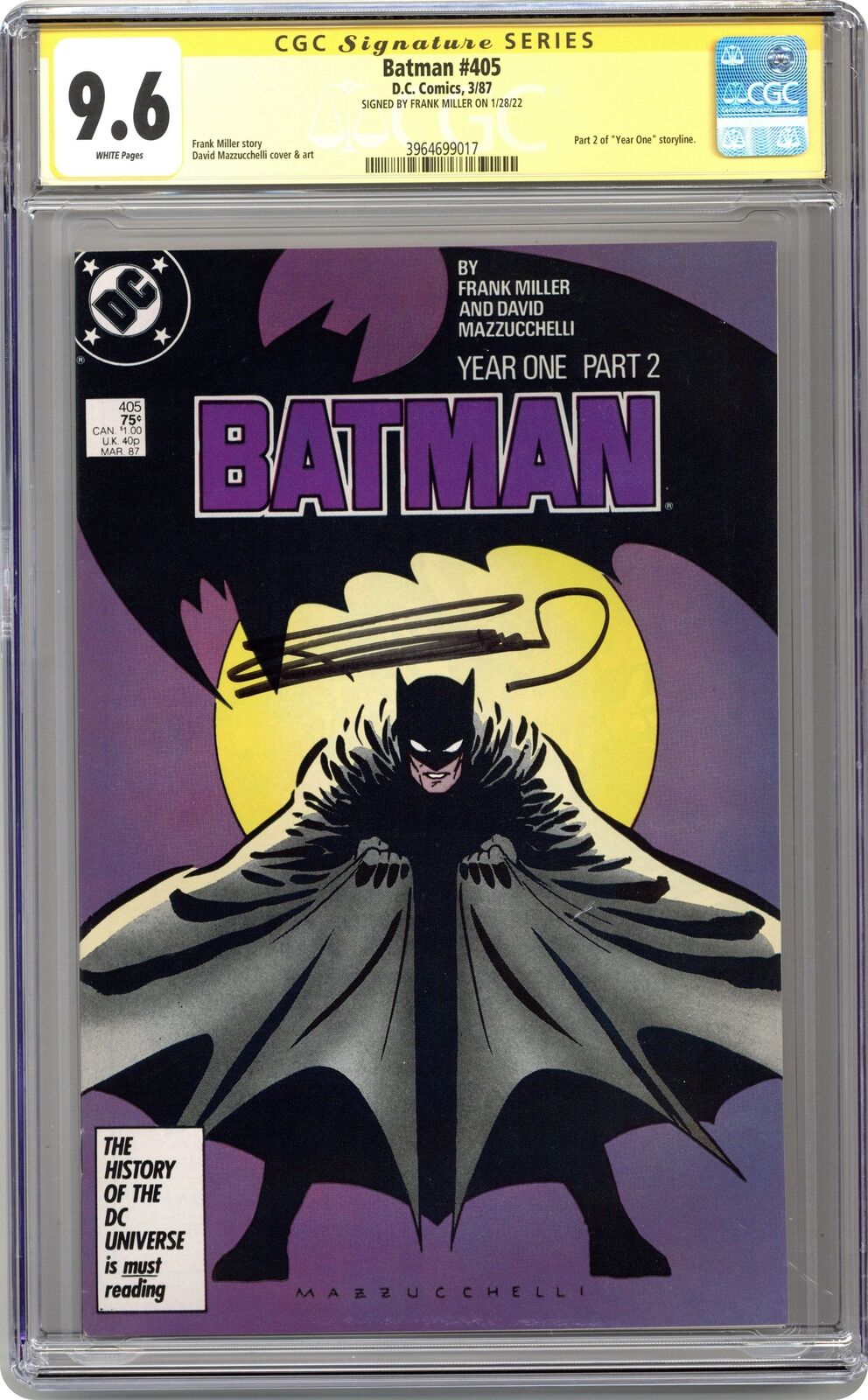 Batman #405 CGC 9.6 SS Frank Miller 1987 3964699017