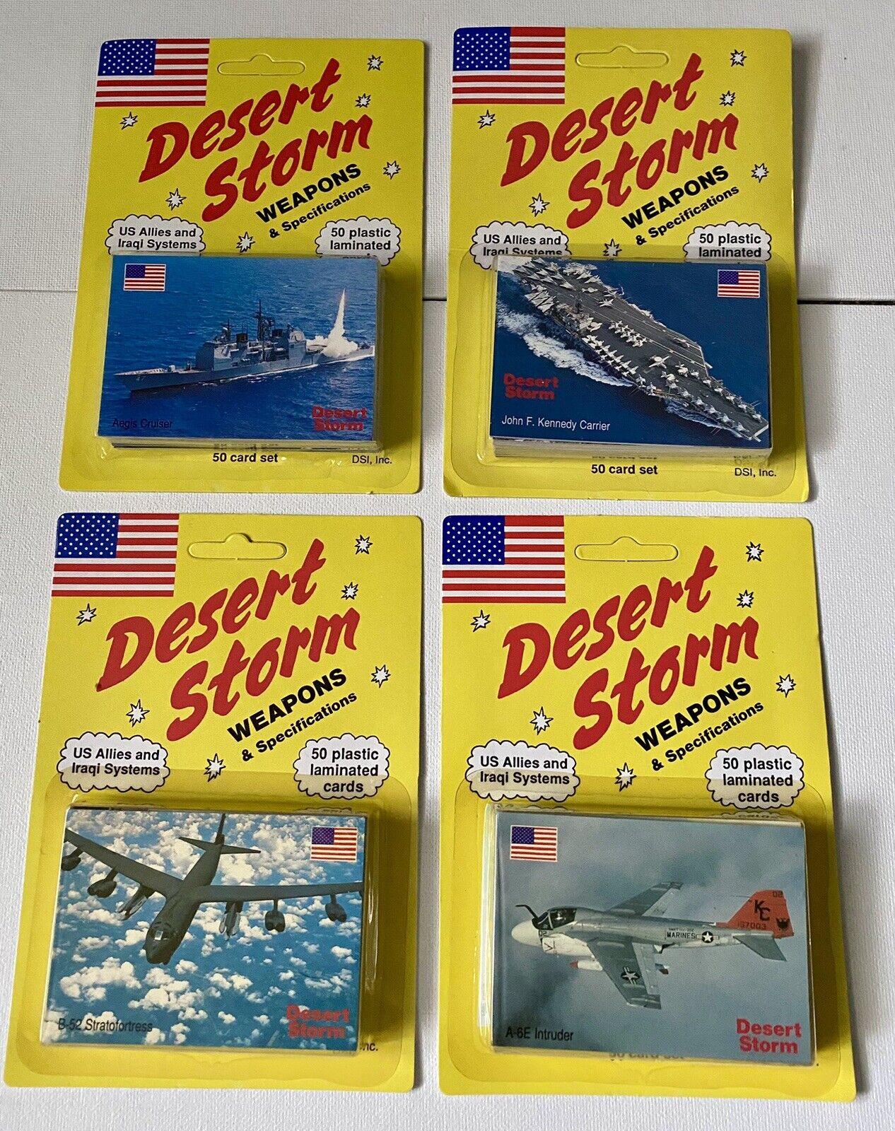 Vintage 1991 DSI Desert Storm Weapons And Specifications 50 Card Set - Lot Of 4