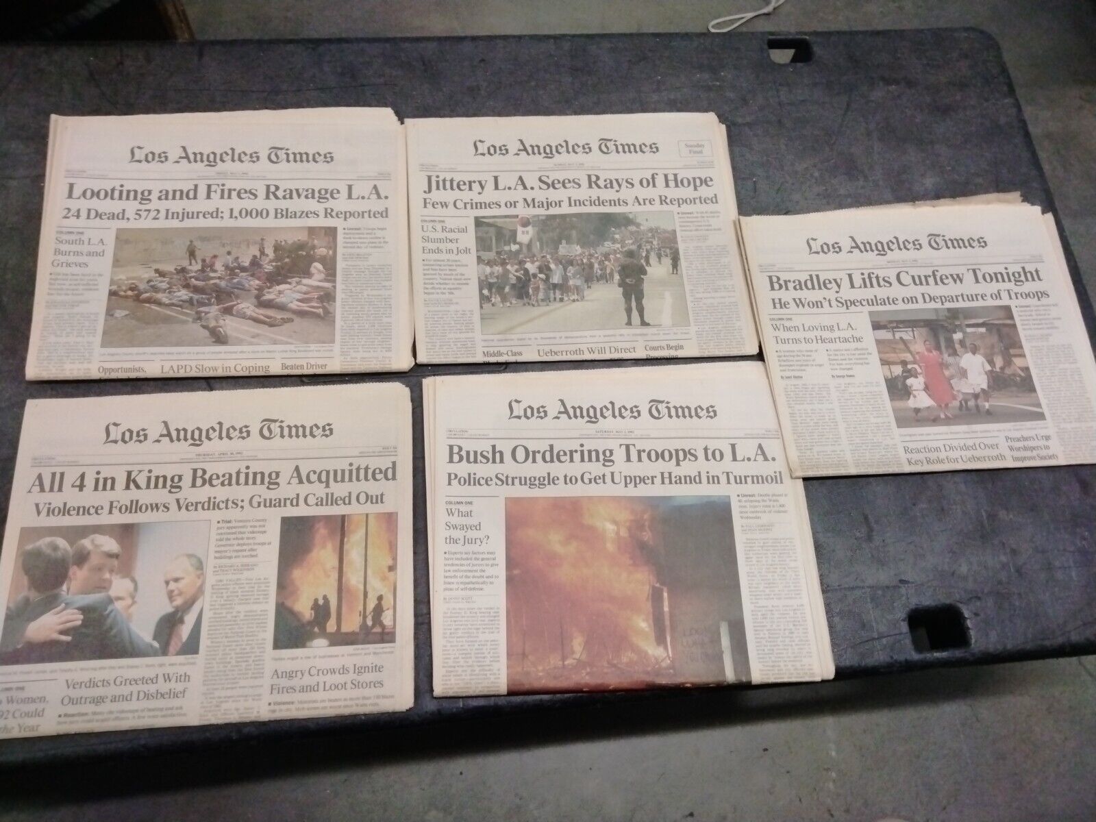 L.A. RIOT'S LOS ANGELES TIMES NEWSPAPERS Rodney King 04/30/92 to 05/4/92