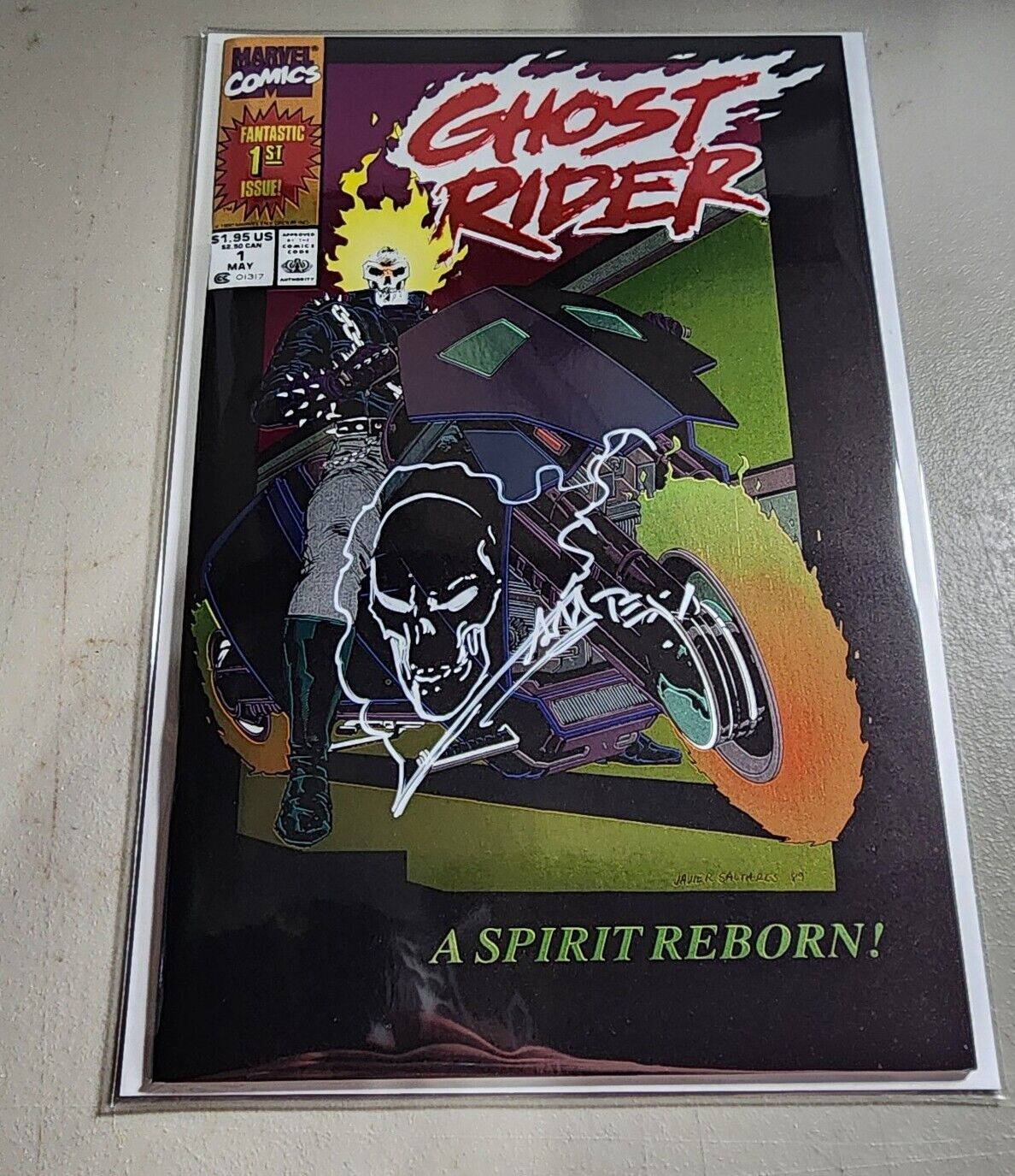 Ghostrider #1 Exclusive Mexican Foil Signed +Remarqued by Mark Texeria