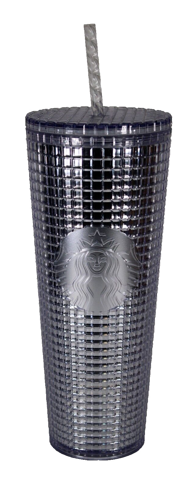 STARBUCKS TUMBLER 2020 Holiday Clear Silver Studded Disco Cold Cup 24 Oz Venti