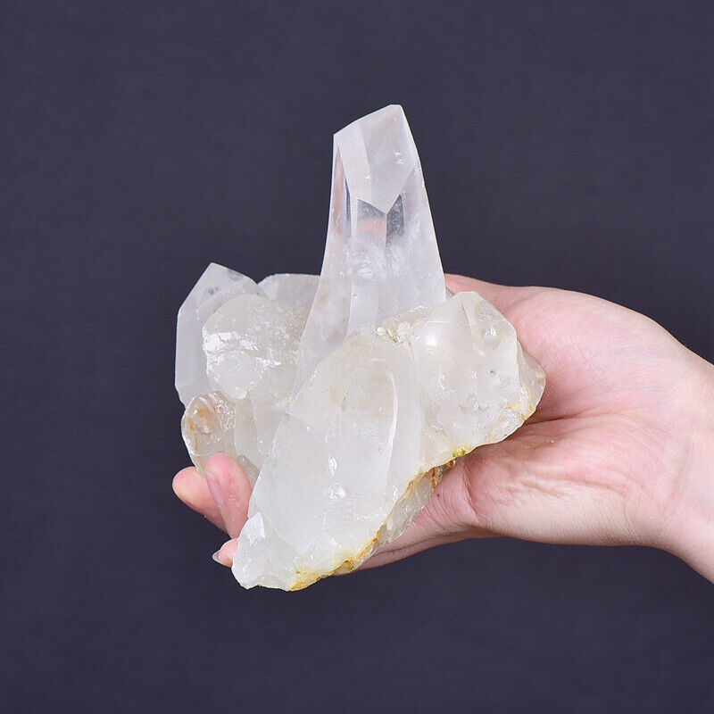2.51LB  Natural beautiful white quartz crystal cluster specimen healing