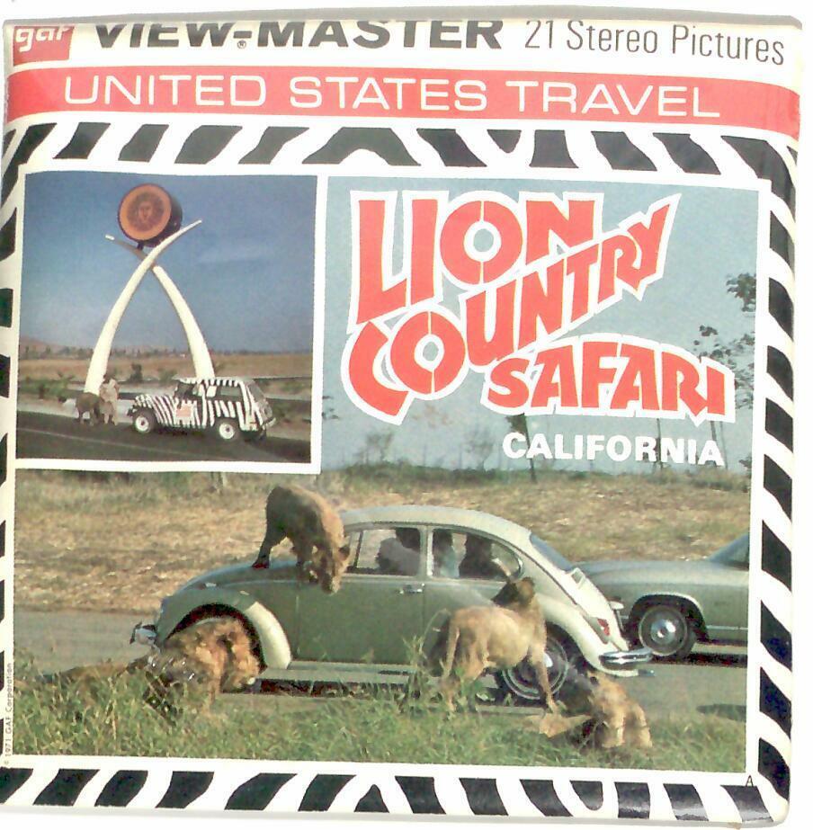 LION COUNTRY SAFARI Laguna Hills CA 1971 3d View-Master 3 Reel Packet NEW SEALED
