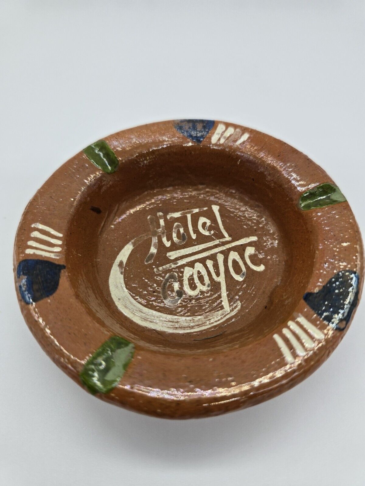 vintage small handpainted ashtray from Mexico