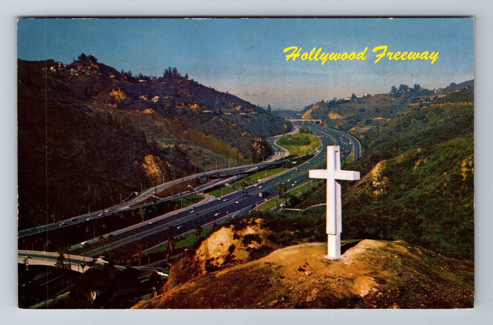 Hollywood, CA-California, Hollywood Freeway Antique, Vintage Postcard