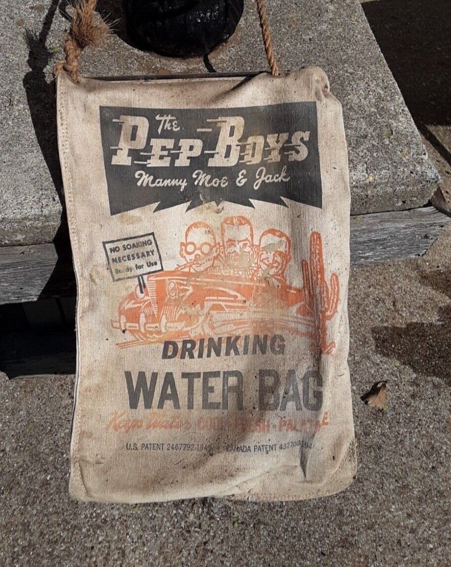 Vintage Pep boys collectable Desert Drinking Bag Used rare missing cap