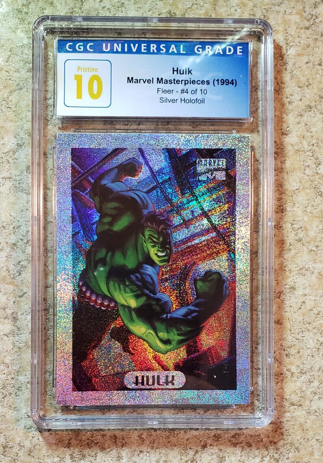 1994 Marvel Masterpieces, Hulk Silver Holofoil, CGC 10.