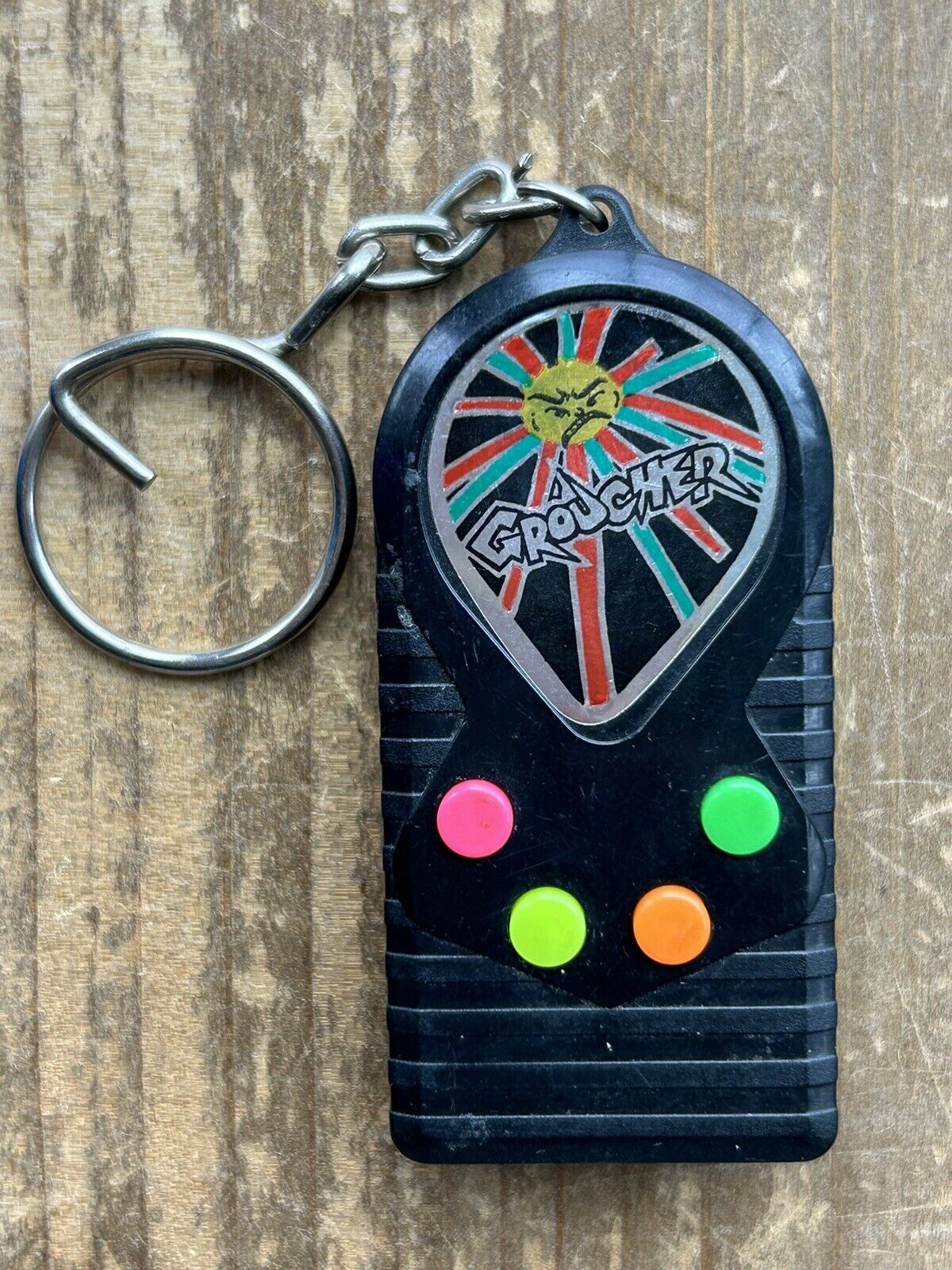 Vintage 1980s/90s GROUCHER Noisemaker Swearing Sounds Novelty Keychain Fob