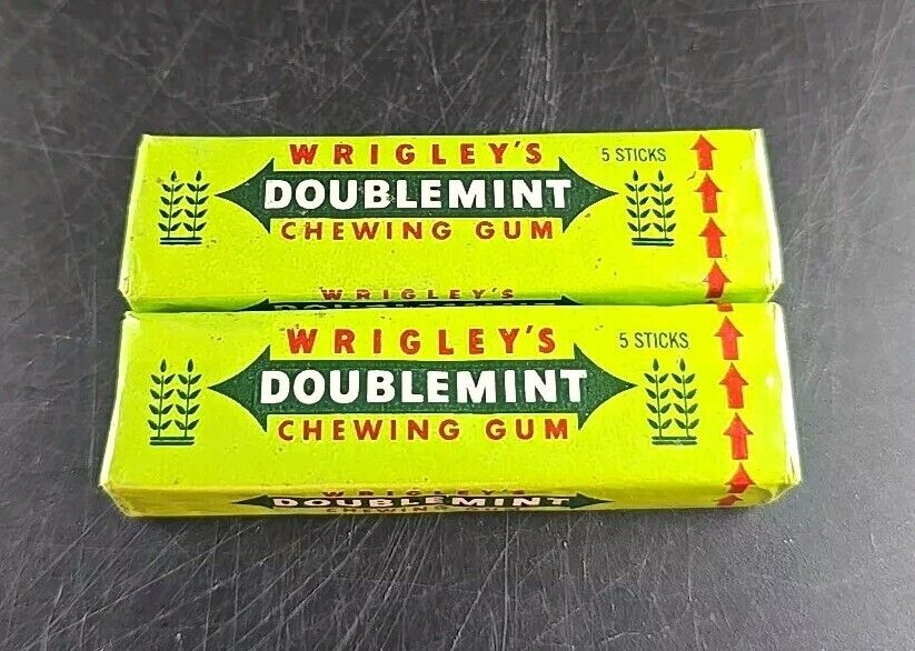 Vintage 2 Packs Of Wrigley’s Doublemint Chewing Gum Unopened Made In USA 