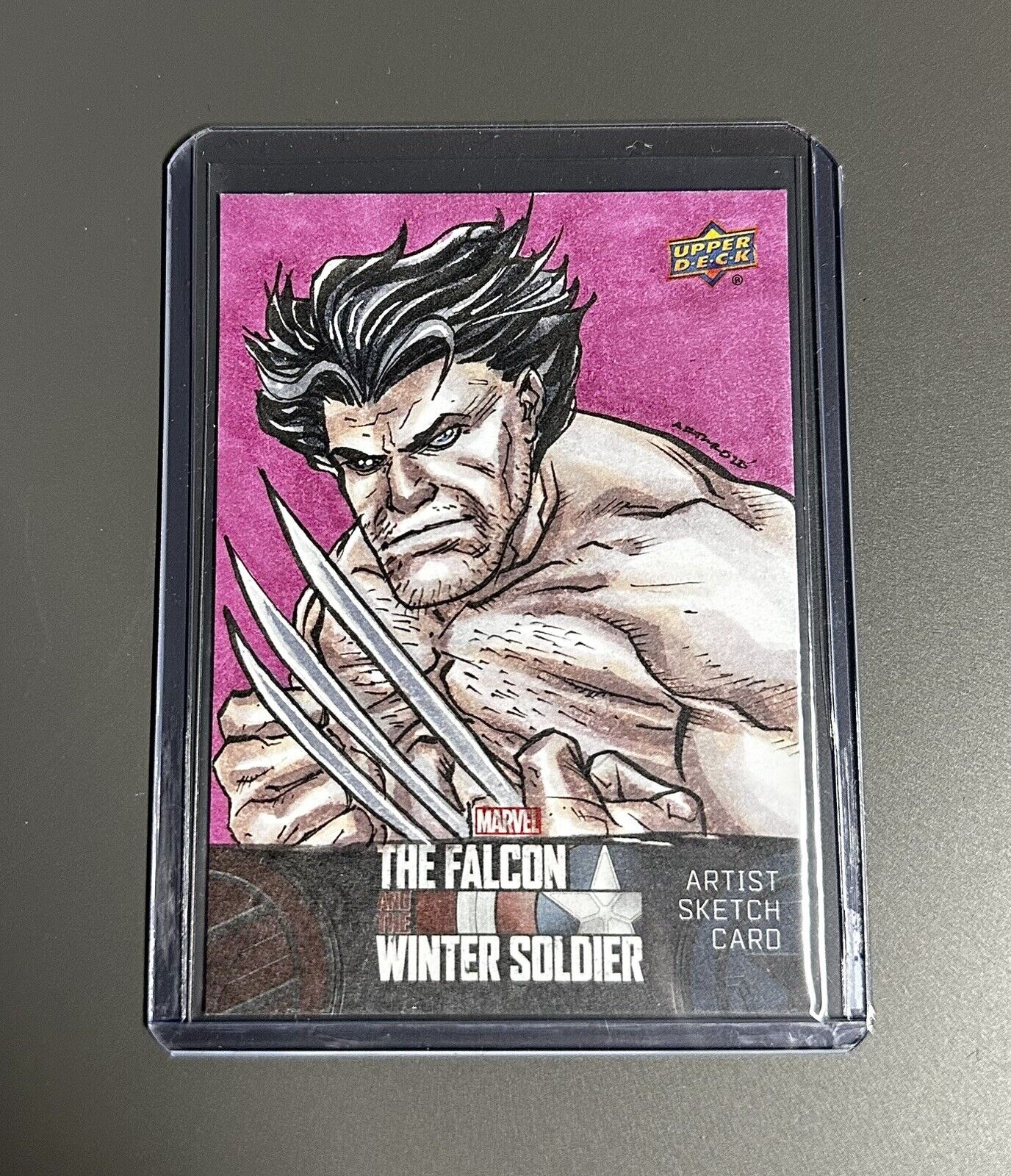 2022 UD Falcon & Winter Soldier AP Wolverine Sketch Card 1/1 by Arturo | Mint