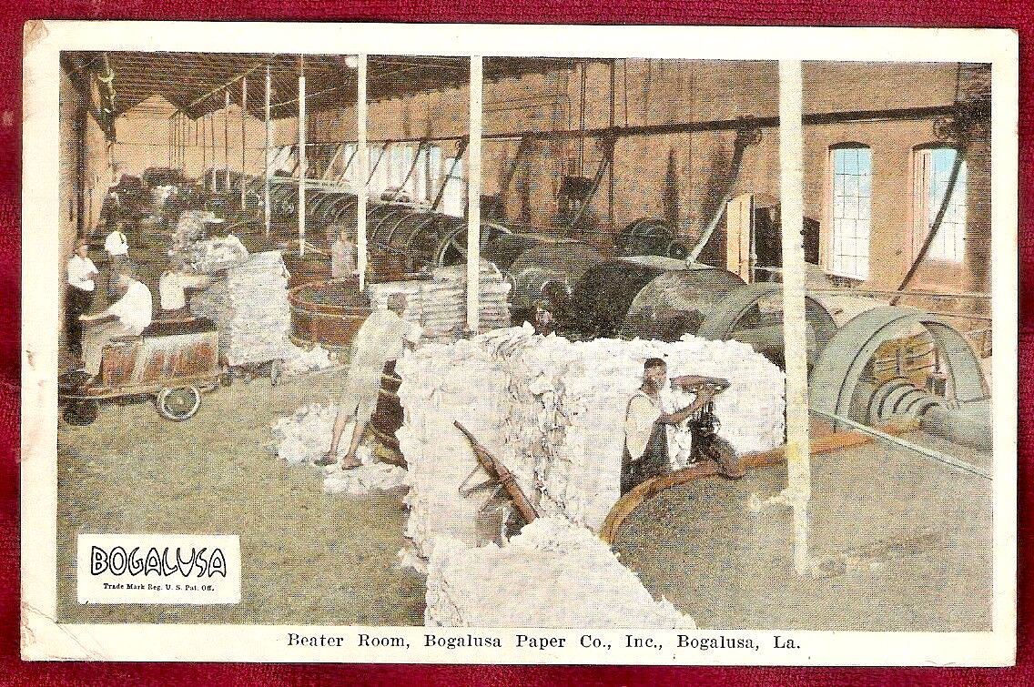 Bogalusa Paper Beater Room 1925 Postcard Louisiana La