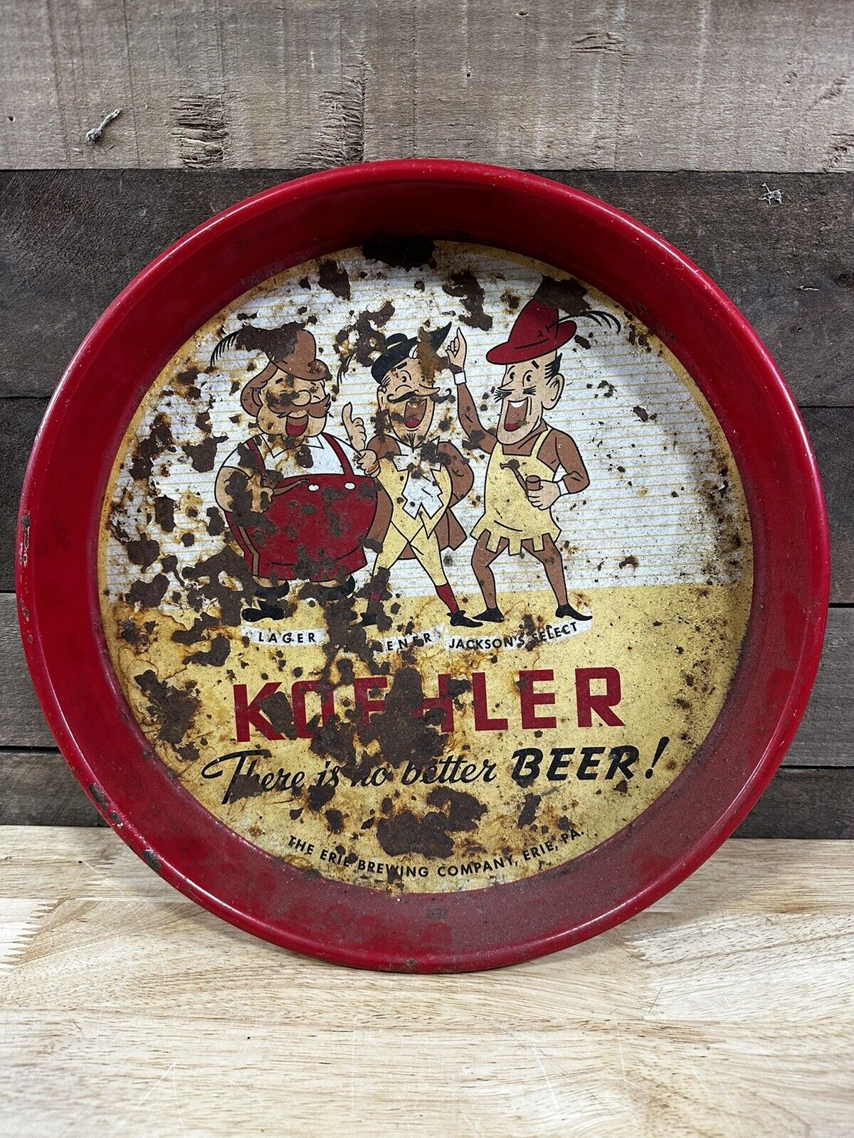 Vintage Koehler’s Tin Beer Tray Erie Brewing Company