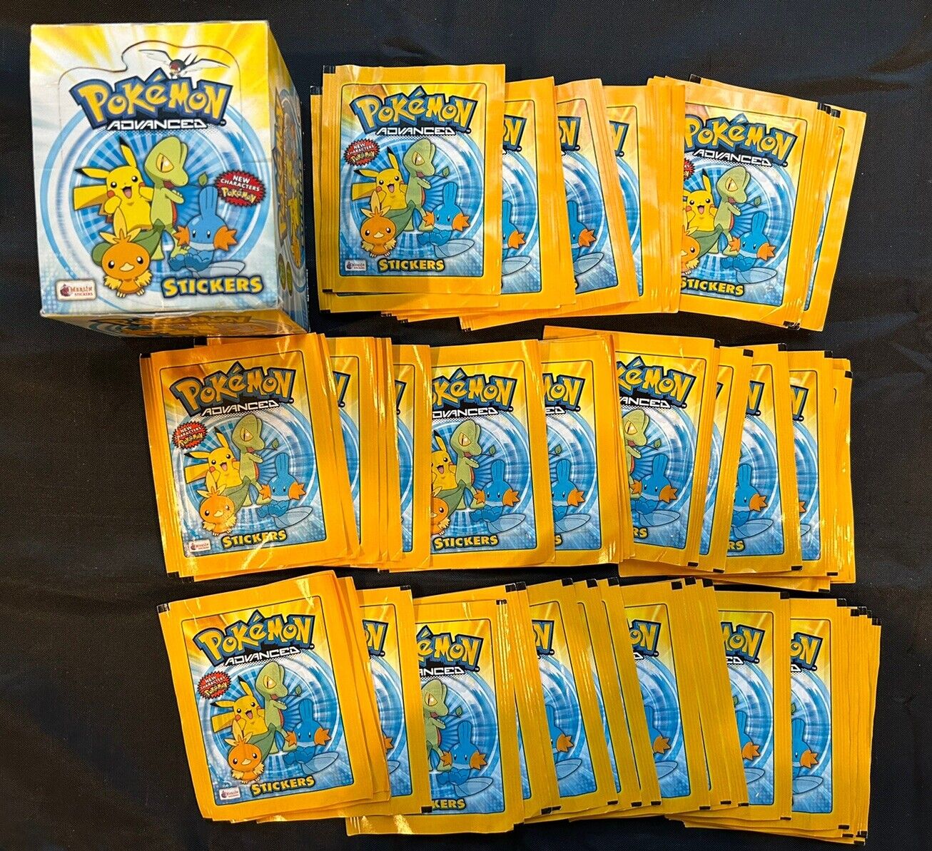 2004 Merlin Pokemon Advanced Series 6 Vintage Sealed Sticker Packs - Lot 50x