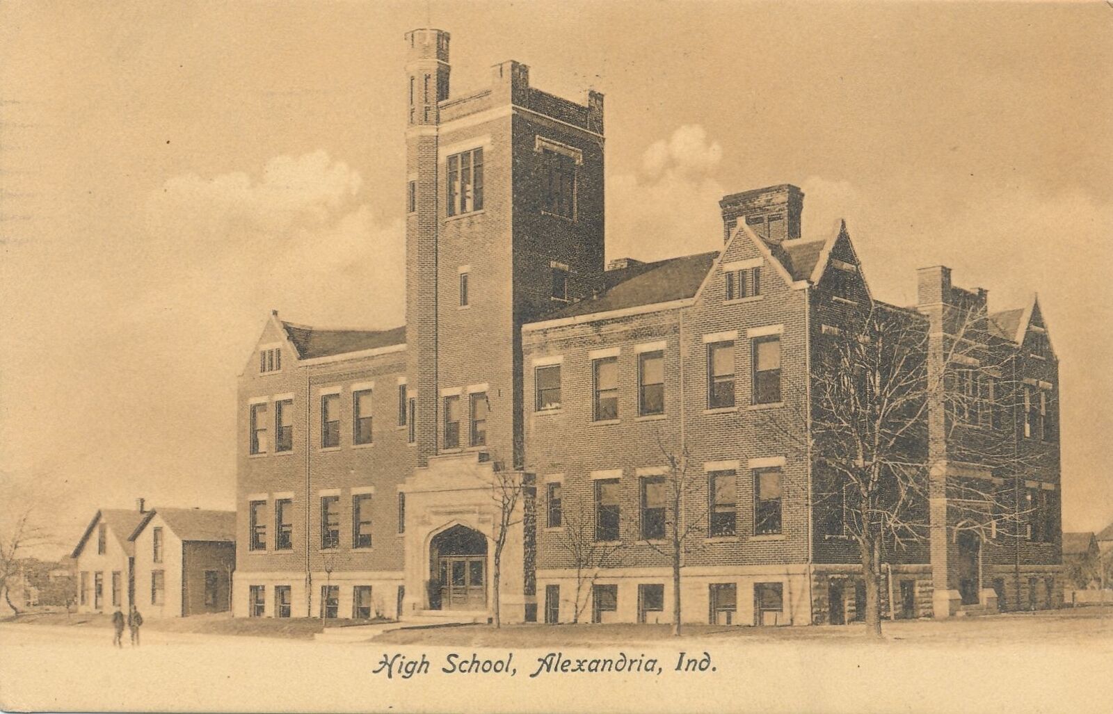ALEXANDRIA IN - High School Postcard - udb - 1907