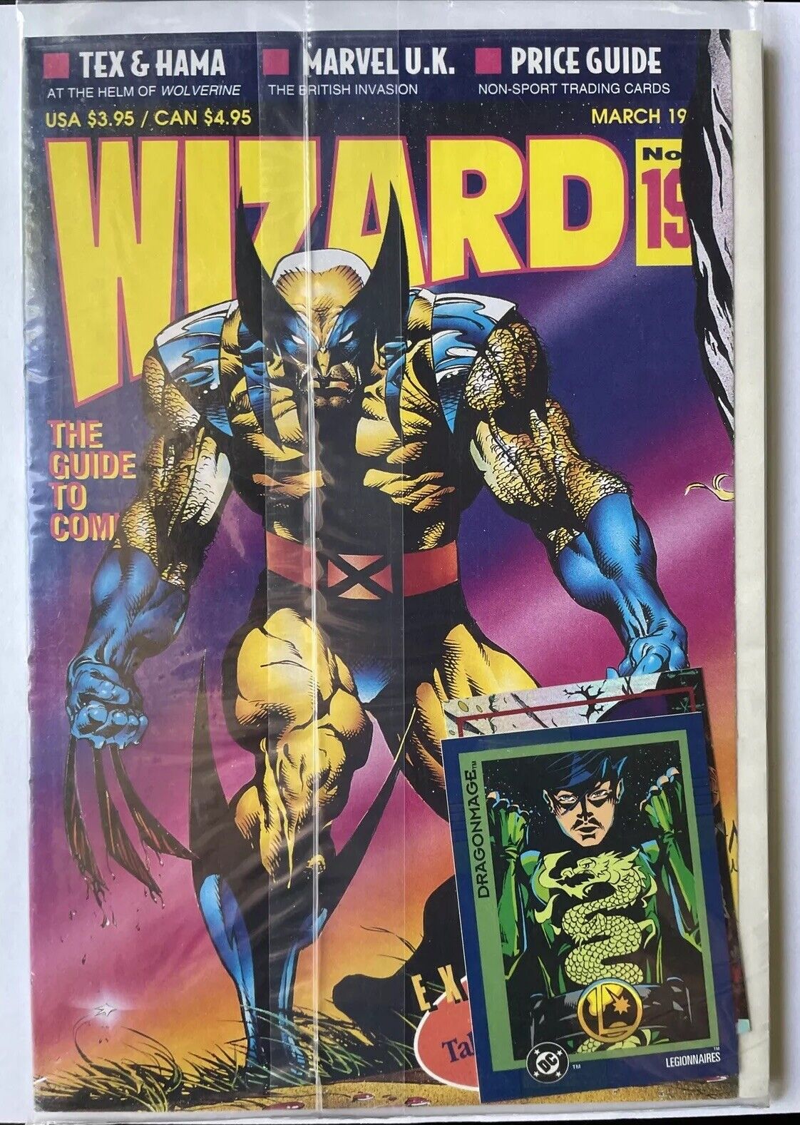 Wizard Magazine #19 • Wolverine Cover & Poster Includes Card