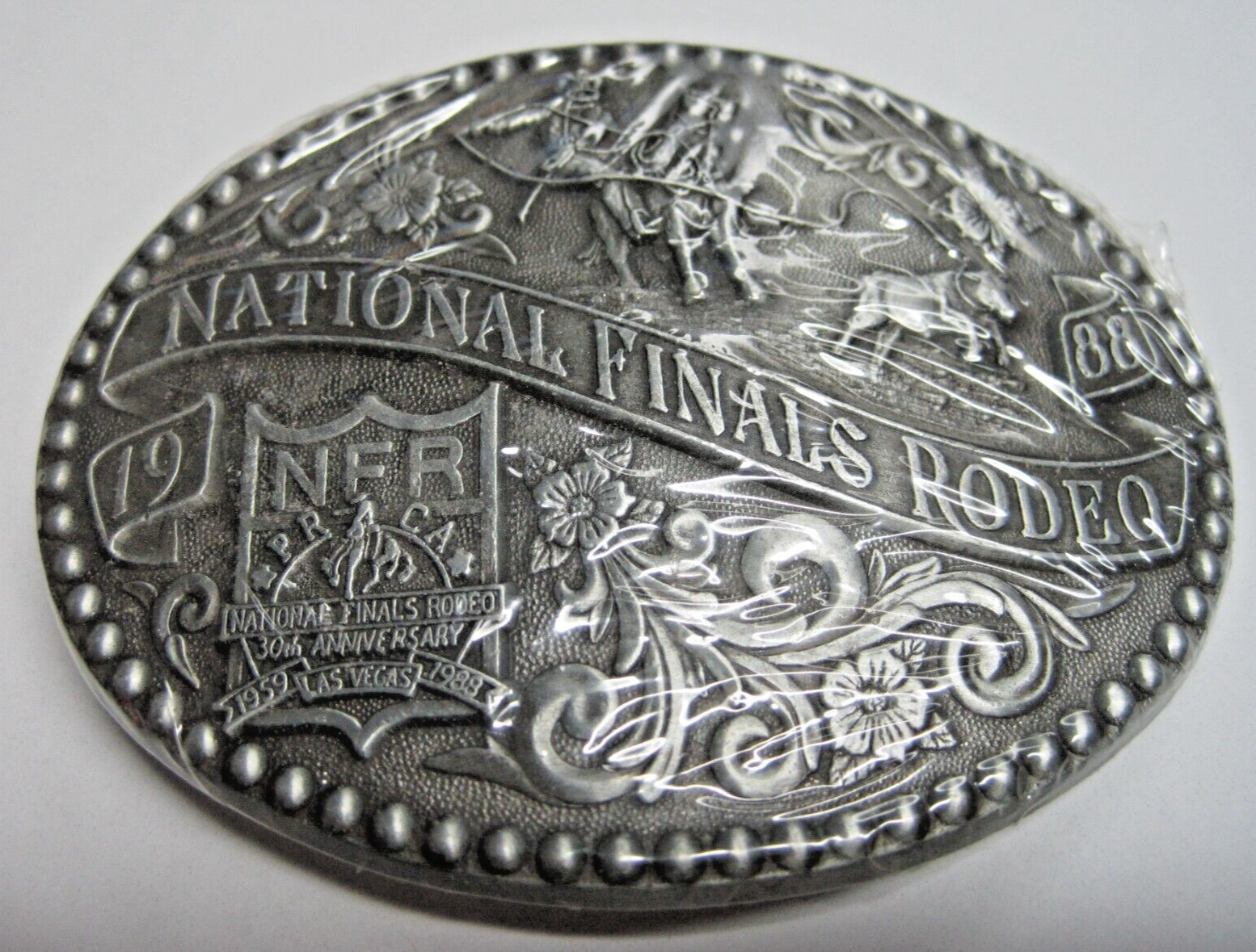 NFR 1988 National Finals Rodeo Buckle New in Shrink wrap, 30th Anniversary
