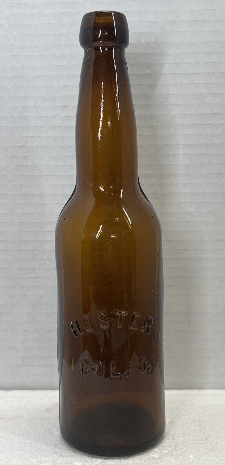 Vintage Embossed Hoster Amber Beer Bottle Columbus Ohio