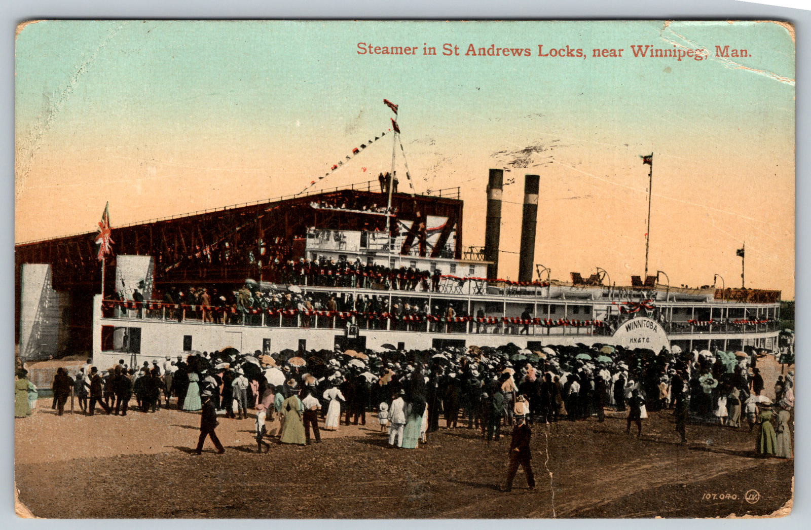 c1910s Steamer St. Andrews Locks Winnipeg Manitoba Canada Antique Postcard