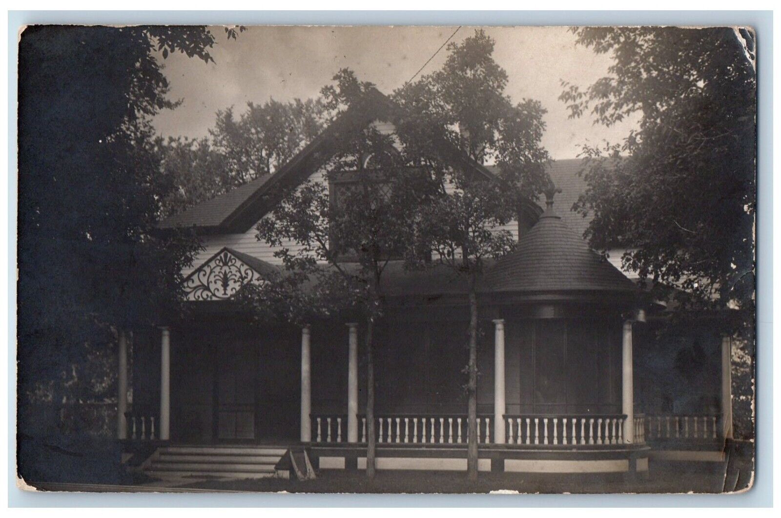 Lisbon North Dakota ND Postcard RPPC Photo Victorian House c1910's Antique