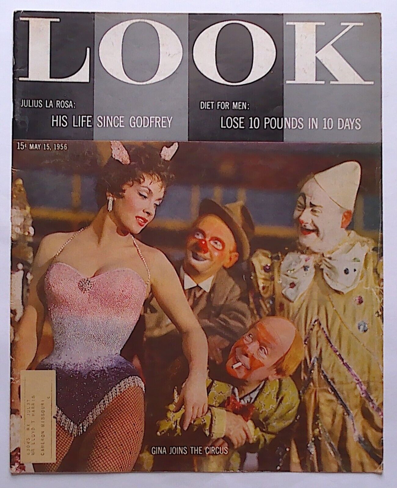 Look Magazine COVER ONLY (  Gina Lollobrigida )  May 15, 1956