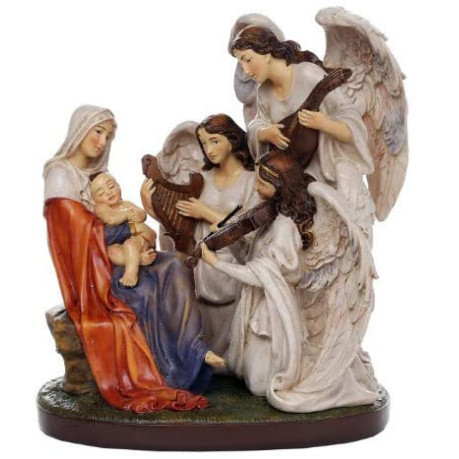 The Blessed Virgin Mary & The Song of The Angels Figurine Religious Sculpture