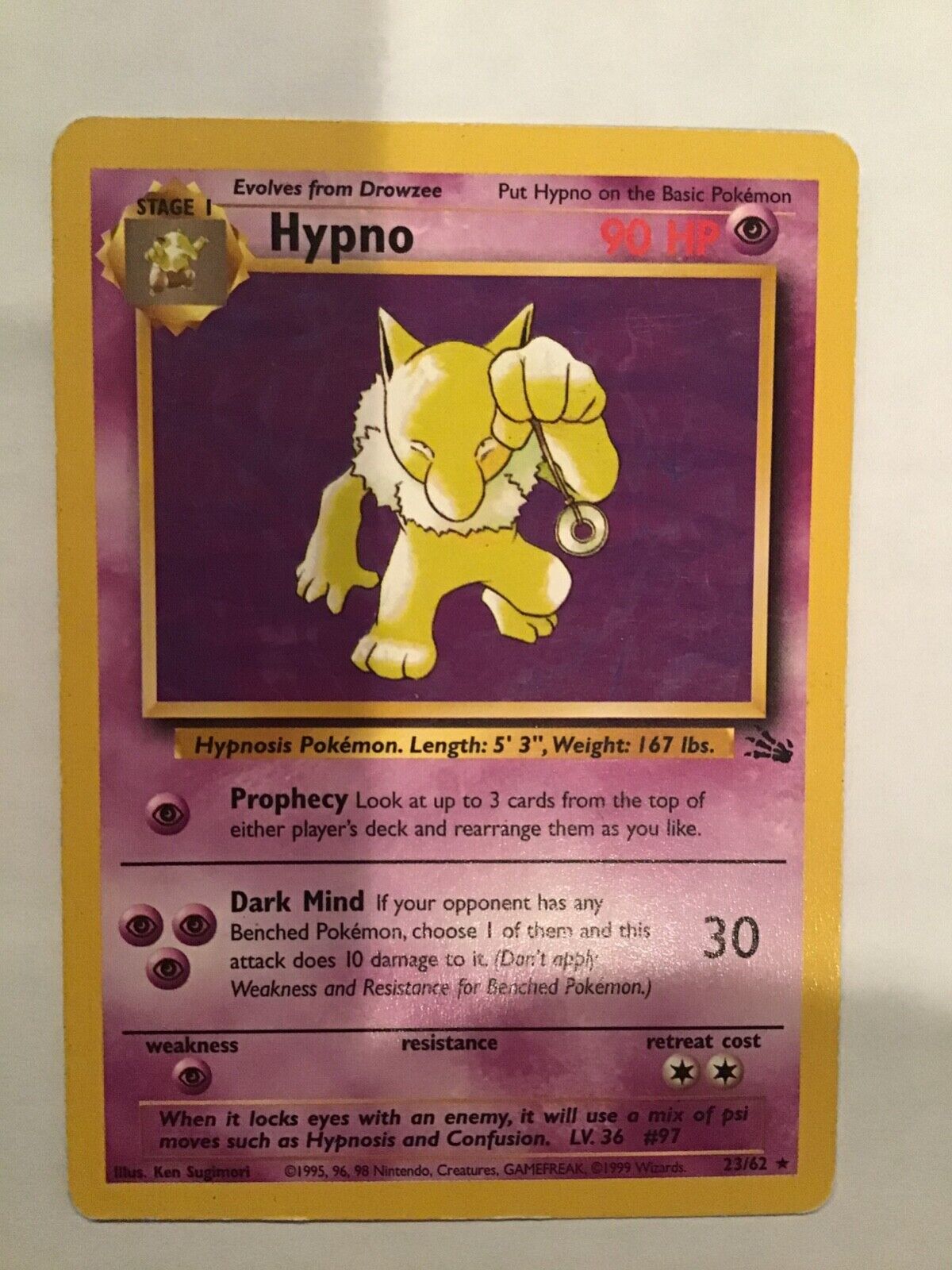 Pokemon TCG - Hypno 23/62 - Fossil - Rare