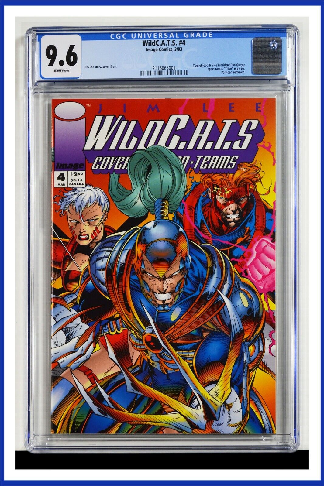 WildC.A.T.S #4 CGC Graded 9.6 Image March 1993 White Pages Comic Book