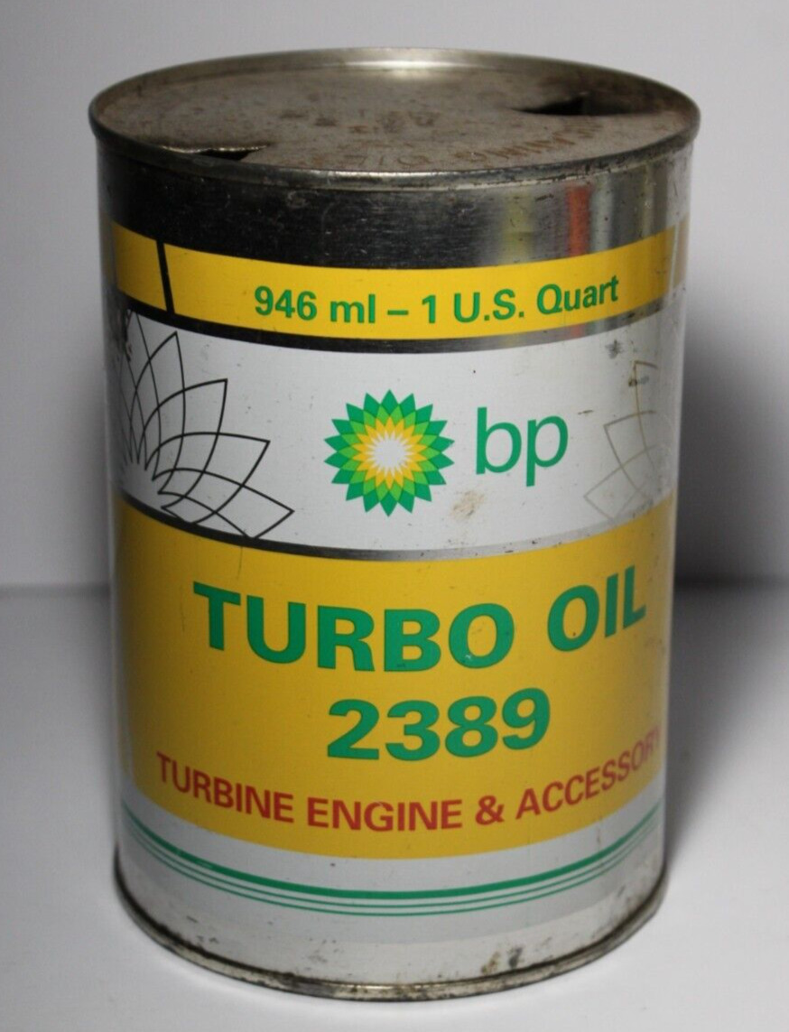 Empty BP OIL CAN Quart Oil Can GERMAN OIL CAN GERMANY OIL CAN BP TURBO OIL 2389