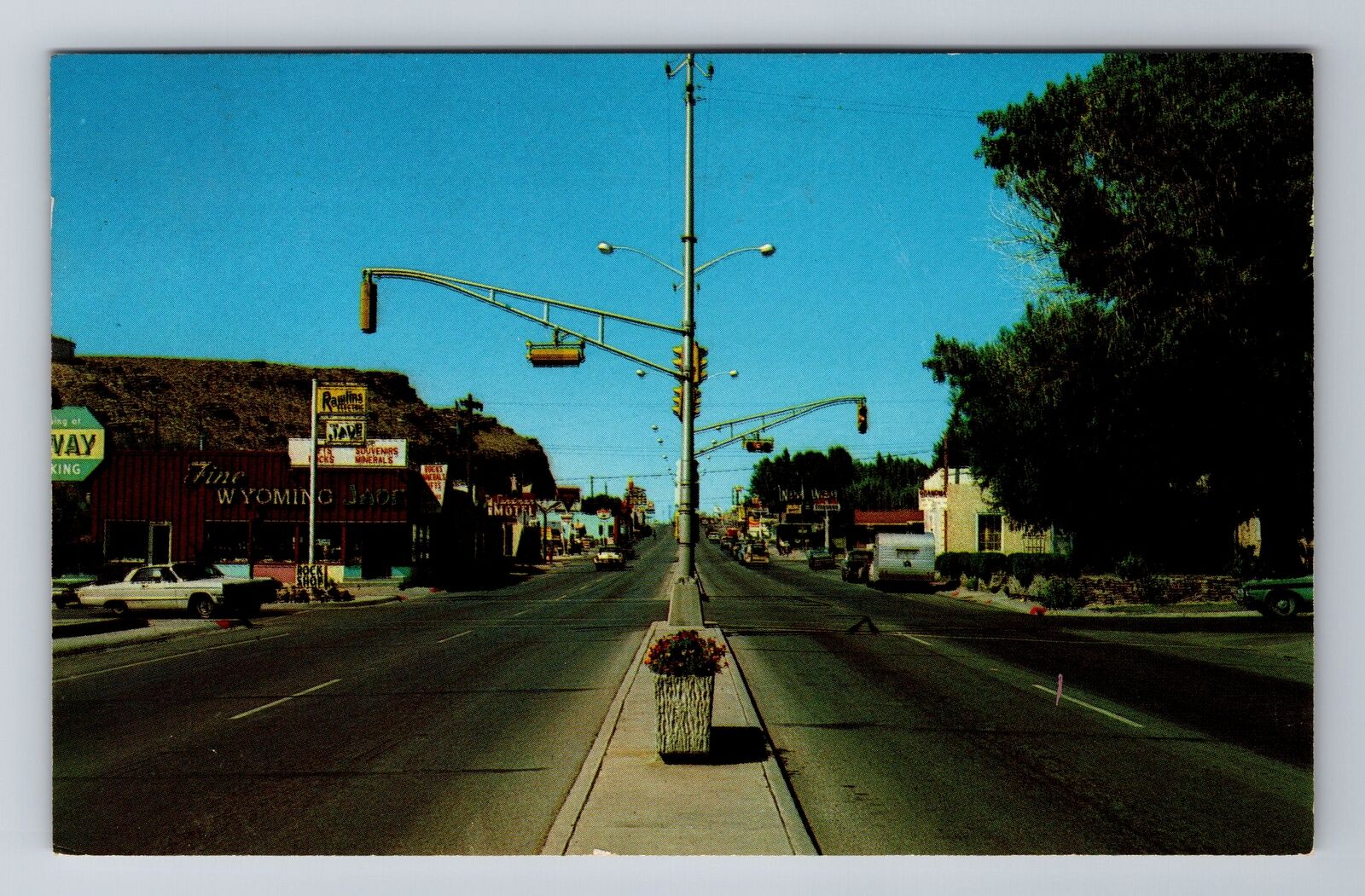 Rawlins WY-Wyoming, Street View, Advertising, Vintage c1968 Souvenir Postcard