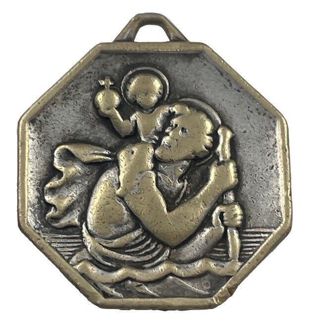 Vintage Catholic St Christopher Religious Medal