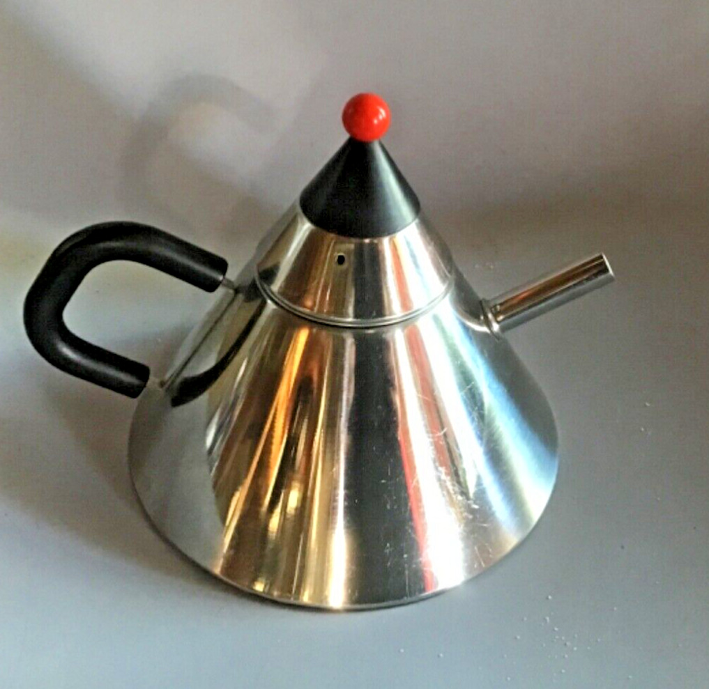 Postmodern Pilamity Japanese Stainless Steel Teapot By Moller Designs 1980 RARE 